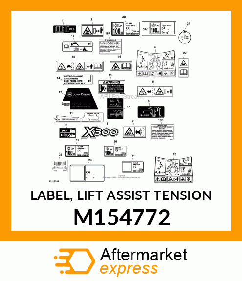 LABEL, LIFT ASSIST TENSION M154772