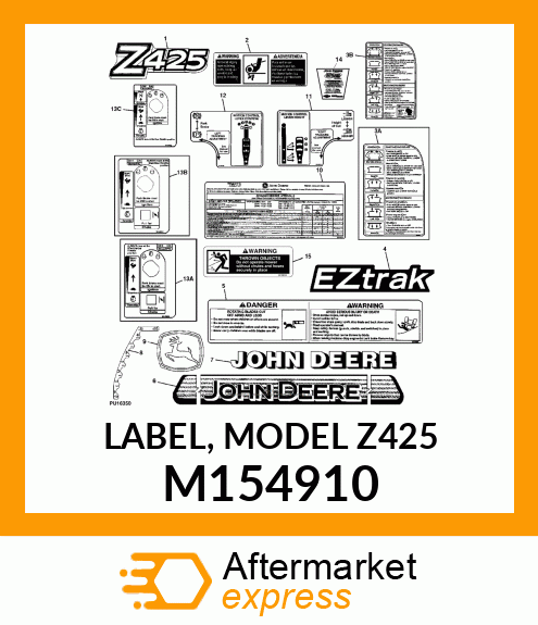 LABEL, MODEL Z425 M154910