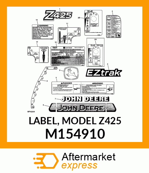 LABEL, MODEL Z425 M154910