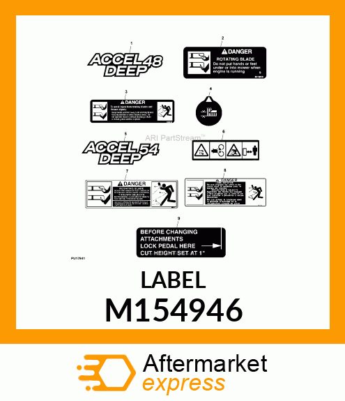 LABEL, PEDAL LOCKING M154946