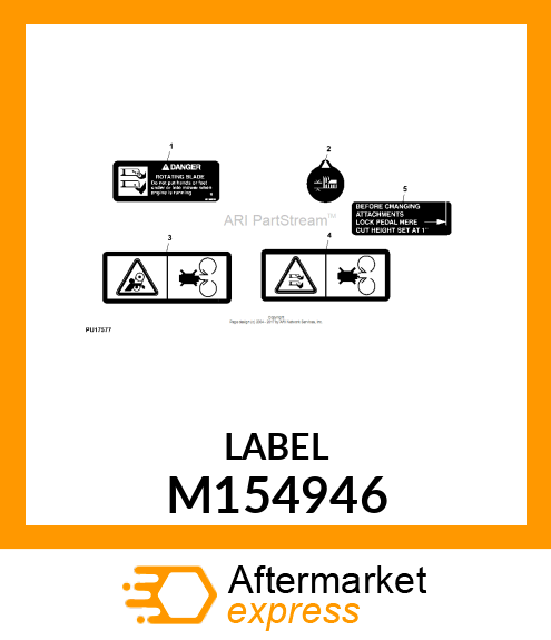 LABEL, PEDAL LOCKING M154946