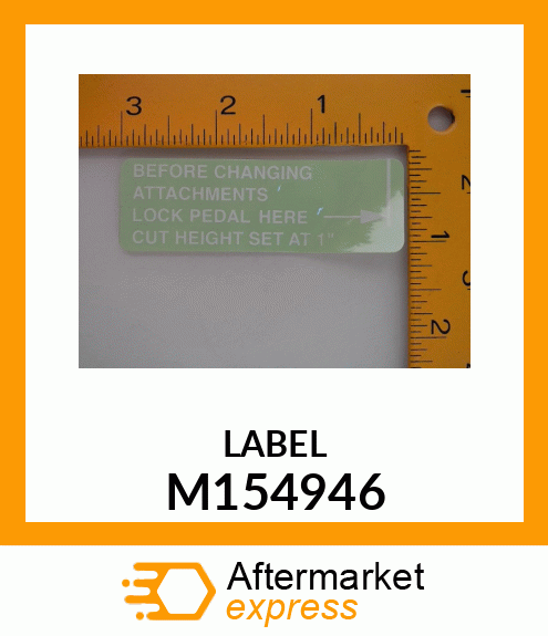 LABEL, PEDAL LOCKING M154946