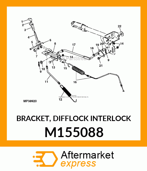 BRACKET, DIFFLOCK INTERLOCK M155088