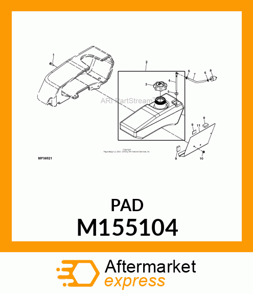 PAD, TANK RETENTION FOAM M155104