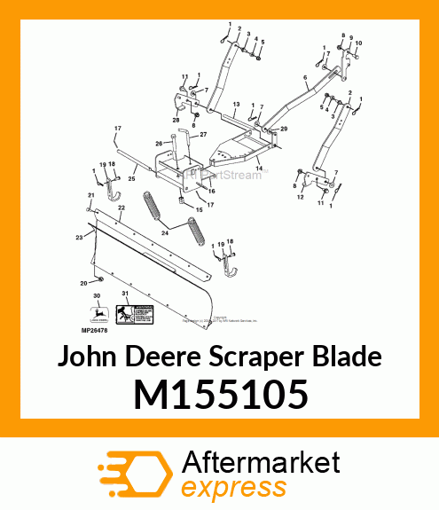 SCRAPER BLADE, BLADE, 44 SCRAPER M155105