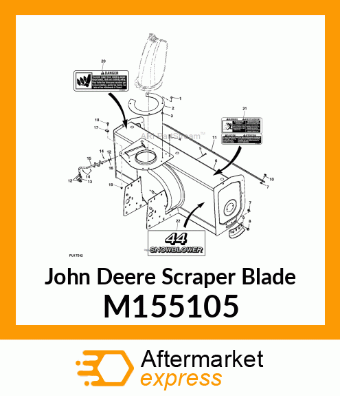 SCRAPER BLADE, BLADE, 44 SCRAPER M155105