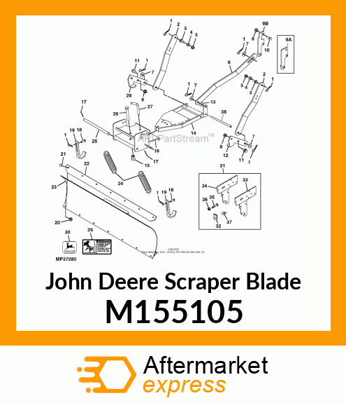 SCRAPER BLADE, BLADE, 44 SCRAPER M155105