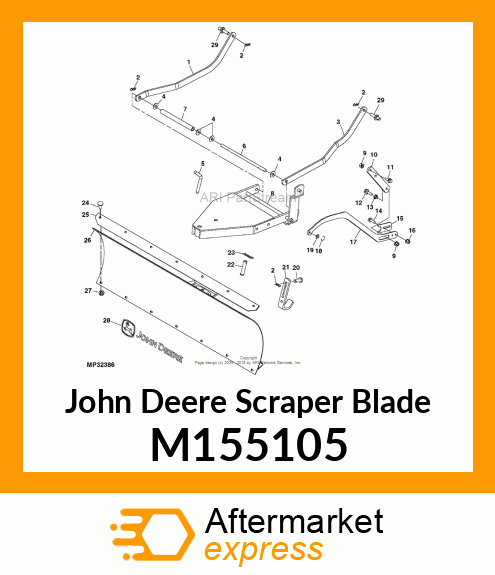 SCRAPER BLADE, BLADE, 44 SCRAPER M155105