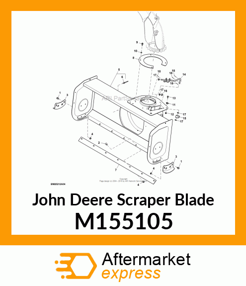 SCRAPER BLADE, BLADE, 44 SCRAPER M155105