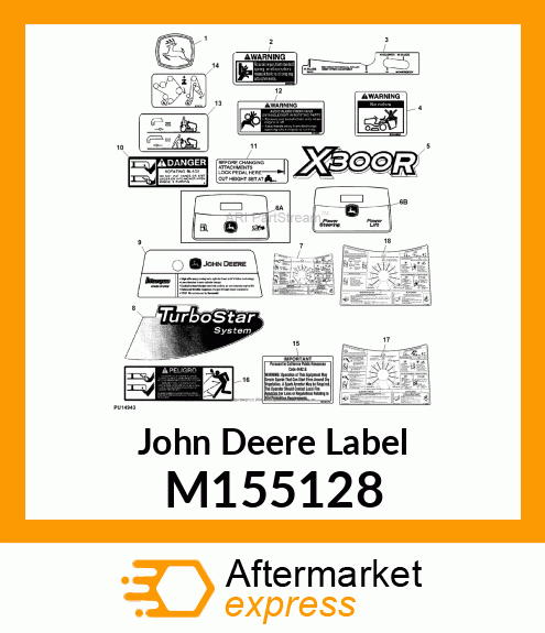 LABEL, BELT ROUTING, X300R M155128