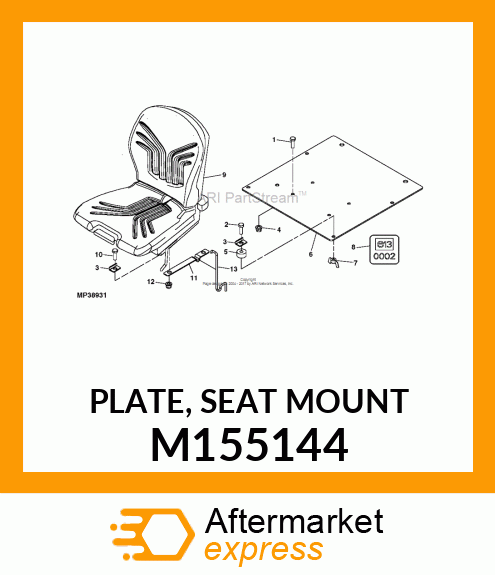 PLATE, SEAT MOUNT M155144