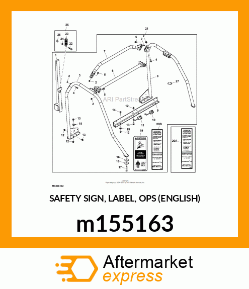 SAFETY SIGN, LABEL, OPS (ENGLISH) m155163