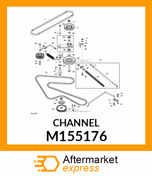 CHANNEL, BRACKET, TENSIONER M155176