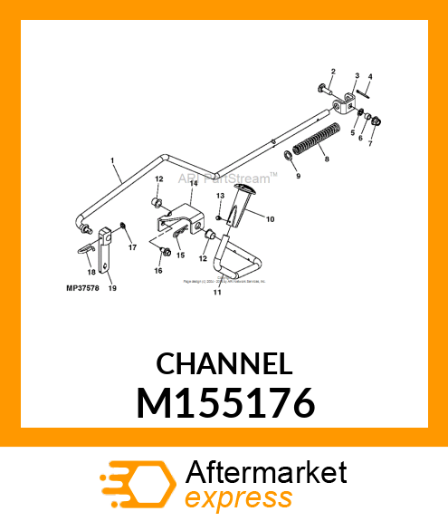 CHANNEL, BRACKET, TENSIONER M155176