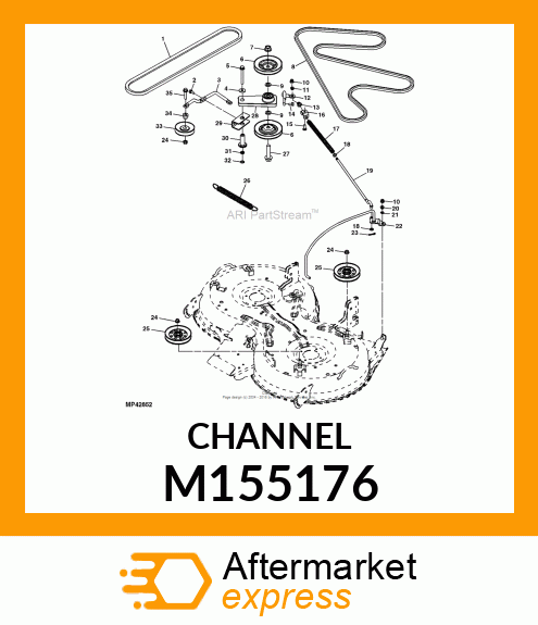 CHANNEL, BRACKET, TENSIONER M155176