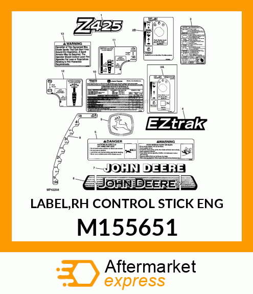 LABEL,RH CONTROL STICK ENG M155651