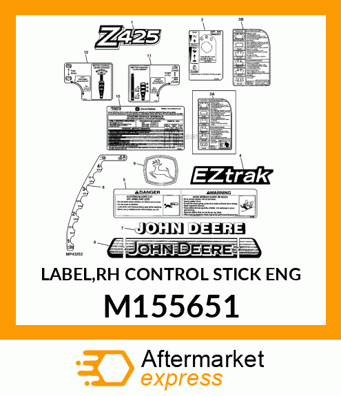 LABEL,RH CONTROL STICK ENG M155651