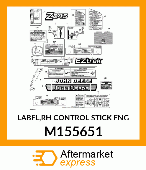 LABEL,RH CONTROL STICK ENG M155651