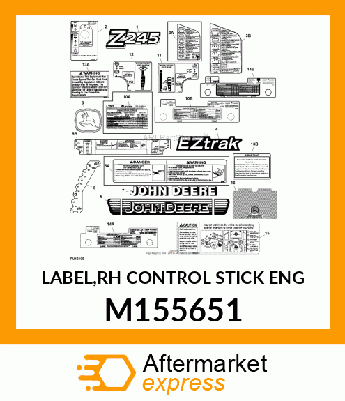 LABEL,RH CONTROL STICK ENG M155651