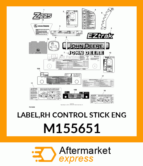 LABEL,RH CONTROL STICK ENG M155651