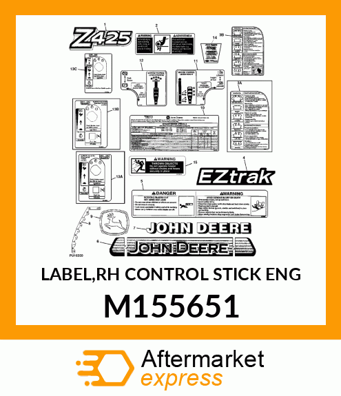 LABEL,RH CONTROL STICK ENG M155651