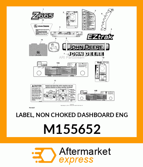 LABEL, NON CHOKED DASHBOARD ENG M155652