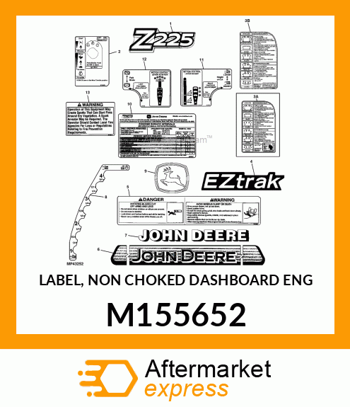 LABEL, NON CHOKED DASHBOARD ENG M155652