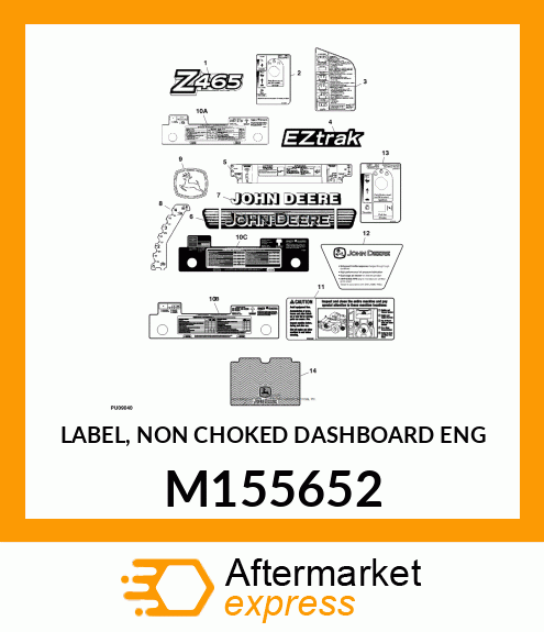 LABEL, NON CHOKED DASHBOARD ENG M155652