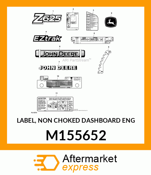 LABEL, NON CHOKED DASHBOARD ENG M155652