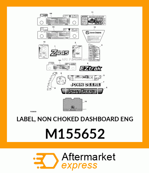 LABEL, NON CHOKED DASHBOARD ENG M155652