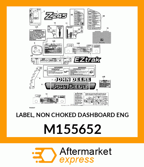 LABEL, NON CHOKED DASHBOARD ENG M155652