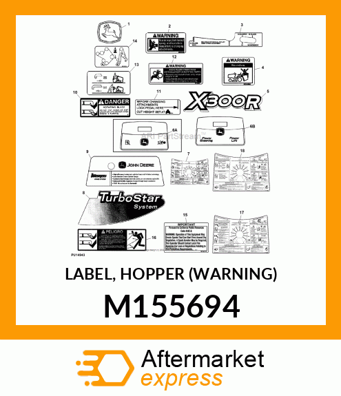 LABEL, HOPPER (WARNING) M155694