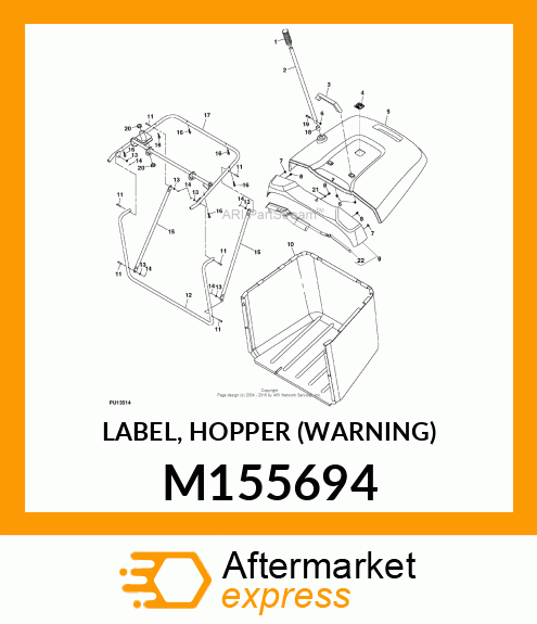 LABEL, HOPPER (WARNING) M155694