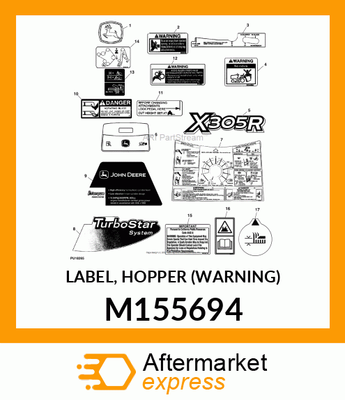 LABEL, HOPPER (WARNING) M155694