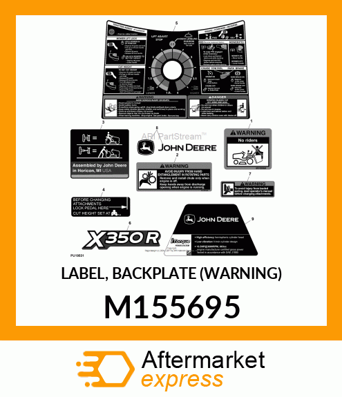 LABEL, BACKPLATE (WARNING) M155695