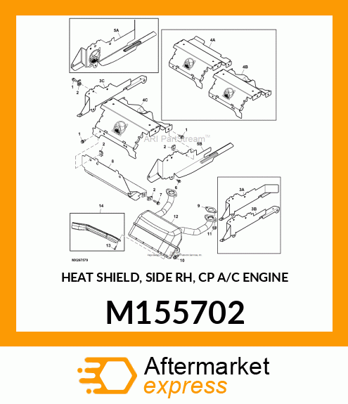 HEAT SHIELD, SIDE RH, CP A/C ENGINE M155702