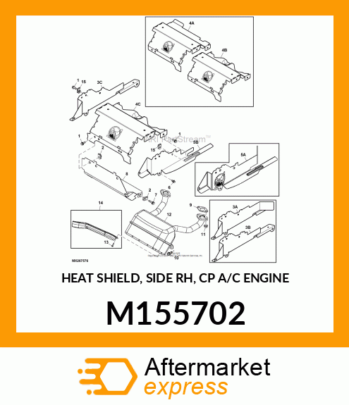 HEAT SHIELD, SIDE RH, CP A/C ENGINE M155702