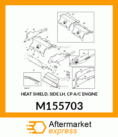 HEAT SHIELD, SIDE LH, CP A/C ENGINE M155703