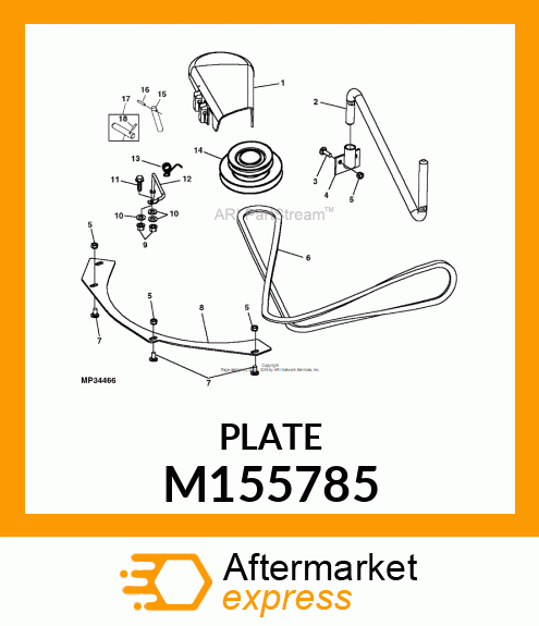 PLATE, RH REAR BAFFLE (54C) M155785