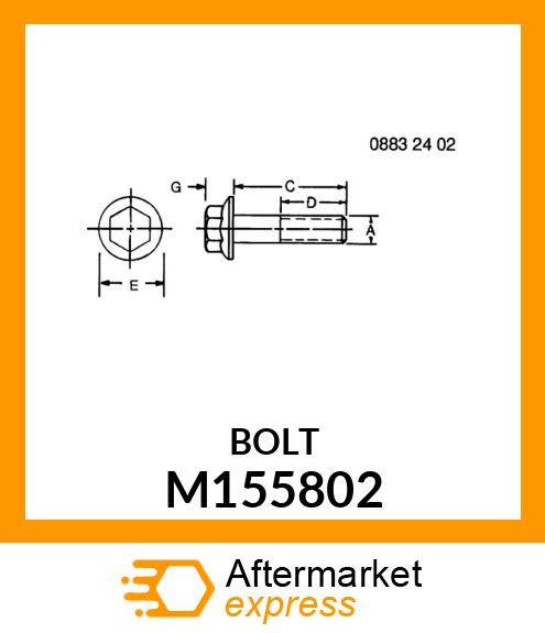 BOLT, BOLT, HEX FLANGE, 1/2 M155802