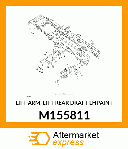 LIFT ARM, LIFT REAR DRAFT LHPAINT M155811