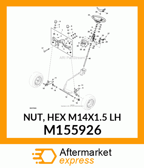 NUT, HEX M14X1.5 LH M155926