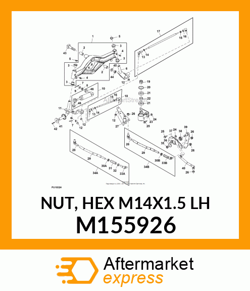 NUT, HEX M14X1.5 LH M155926