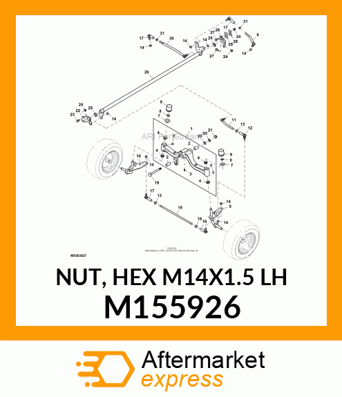 NUT, HEX M14X1.5 LH M155926