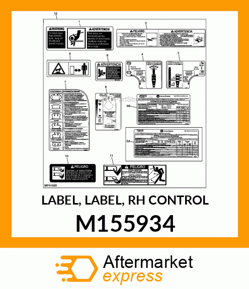 LABEL, LABEL, RH CONTROL M155934