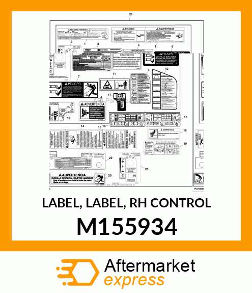 LABEL, LABEL, RH CONTROL M155934