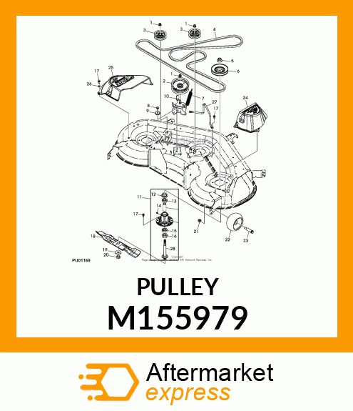 PULLEY, SHEAVE, SPINDLE M155979