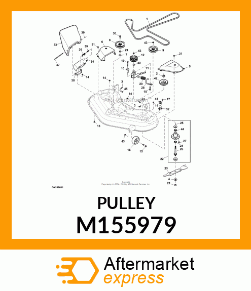 PULLEY, SHEAVE, SPINDLE M155979