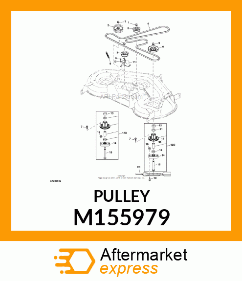 PULLEY, SHEAVE, SPINDLE M155979