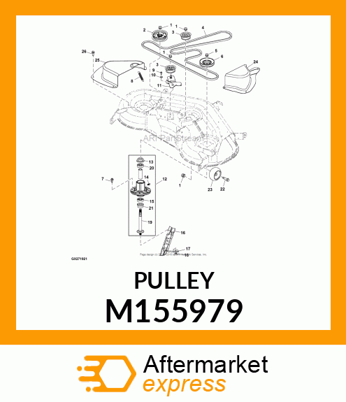 PULLEY, SHEAVE, SPINDLE M155979